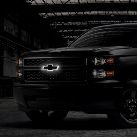 2014 - 2015 Chevy Silverado LED Grille Emblem – Chrome & Black | Illuminated Front BadgeLED Illuminated Emblems