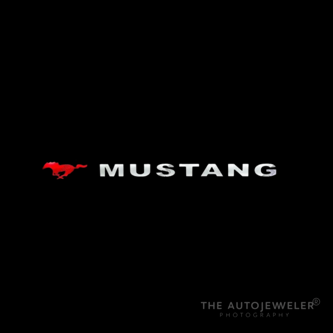 2015 - 2022 Ford Mustang Black LED Tailgate Emblem – Red LED Lighted Pony LogoLED Illuminated Emblems