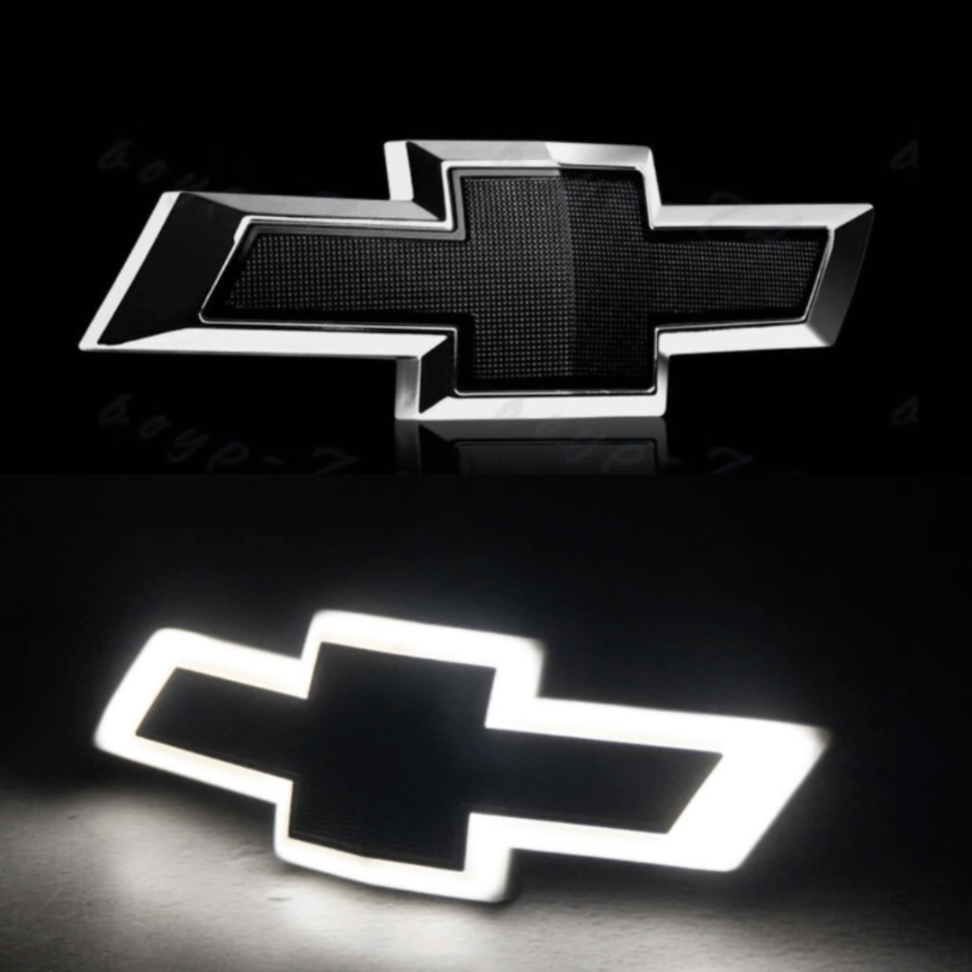 2016 - 2024 Chevrolet Camaro LED Illuminated Bowtie Grille Emblem – Chrome & Black, White LED, OEM - Style FitmentLED Illuminated Emblems