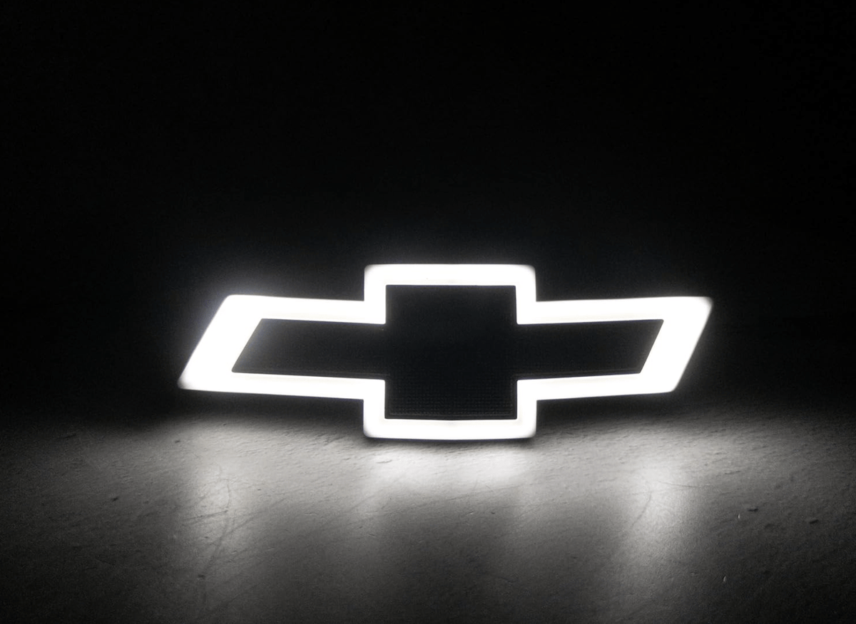 2016 - 2024 Chevy Camaro Grille Illuminated Bowtie Emblem | Black - White LEDs Front LogoLED Illuminated Emblems