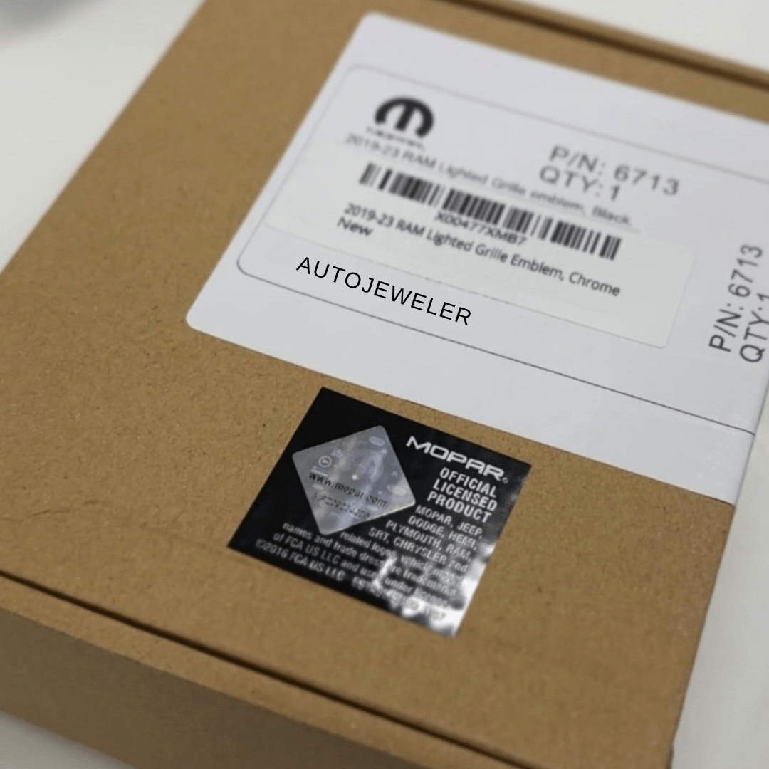 2019–2023 RAM 1500 Black Lighted Grille Emblem – White LED (Mopar Licensed)LED Illuminated Emblems