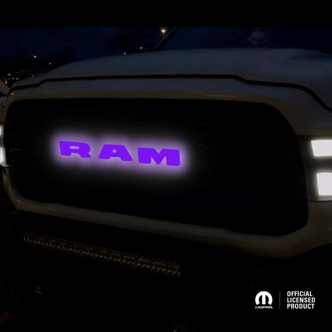 2019–2023 RAM 1500 Chrome Lighted Grille Emblem with RGB LED LightingLED Illuminated Emblems