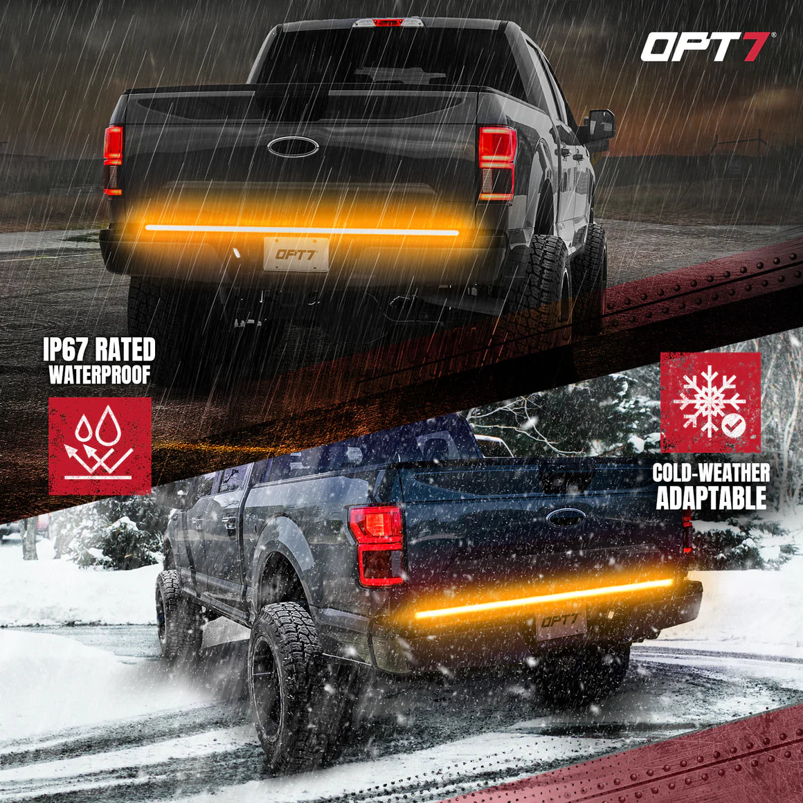 AutoJeweler RedLine 60” Triple-Row LED Tailgate Light Bar Bundle – Ford F-150 (2015–2018) – Plug & Play Harness