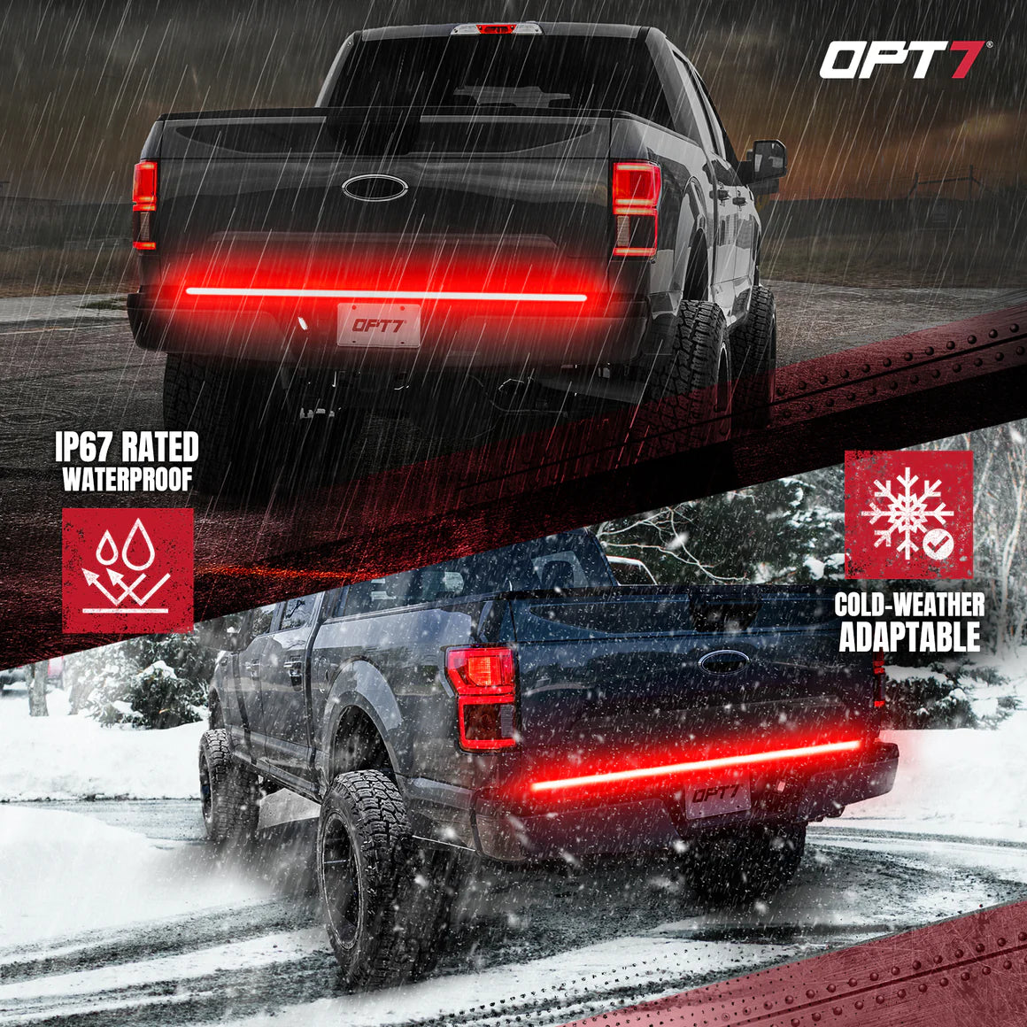 AutoJeweler RedLine 60” Triple-Row LED Tailgate Light Bar Bundle – Ford F-150 (2015–2018) – Plug & Play Harness