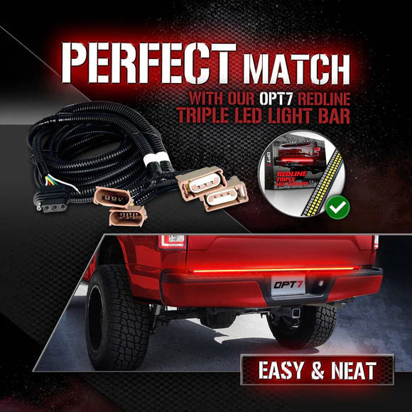 AutoJeweler RedLine 60” Triple-Row LED Tailgate Light Bar Bundle – Ford F-150 (2015–2018) – Plug & Play Harness