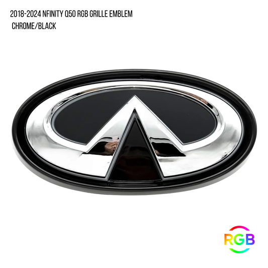 Infiniti Q50 RGB grille emblem Chrome Black product cover image