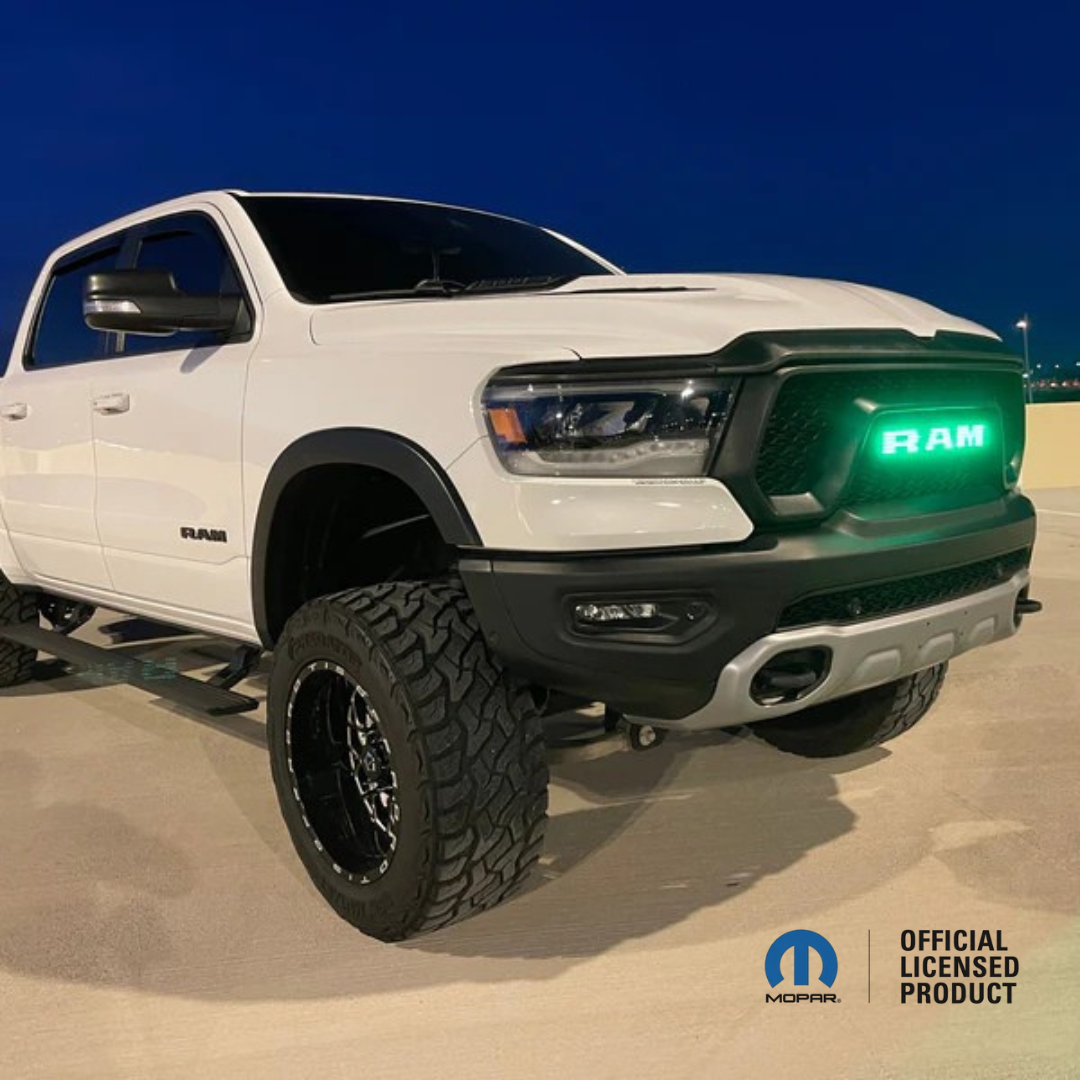 2019–2023 RAM 1500 LED Illuminated Grille Emblem, Chrome Finish (RGB LED)