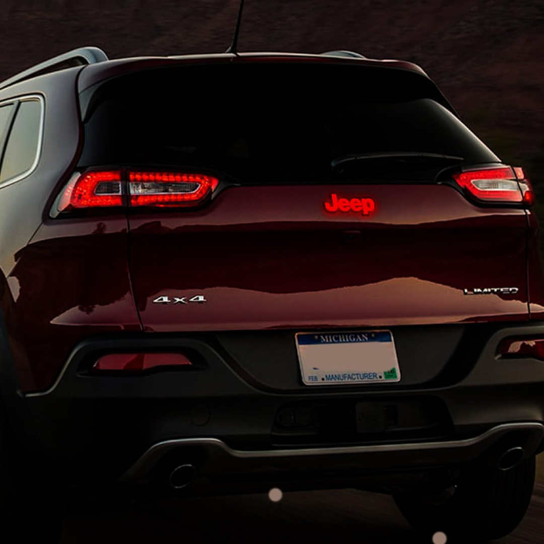 AutoJeweler Jeep LED Lighted Tailgate Emblem (2014–2018) – Available in Black or Chrome Finish