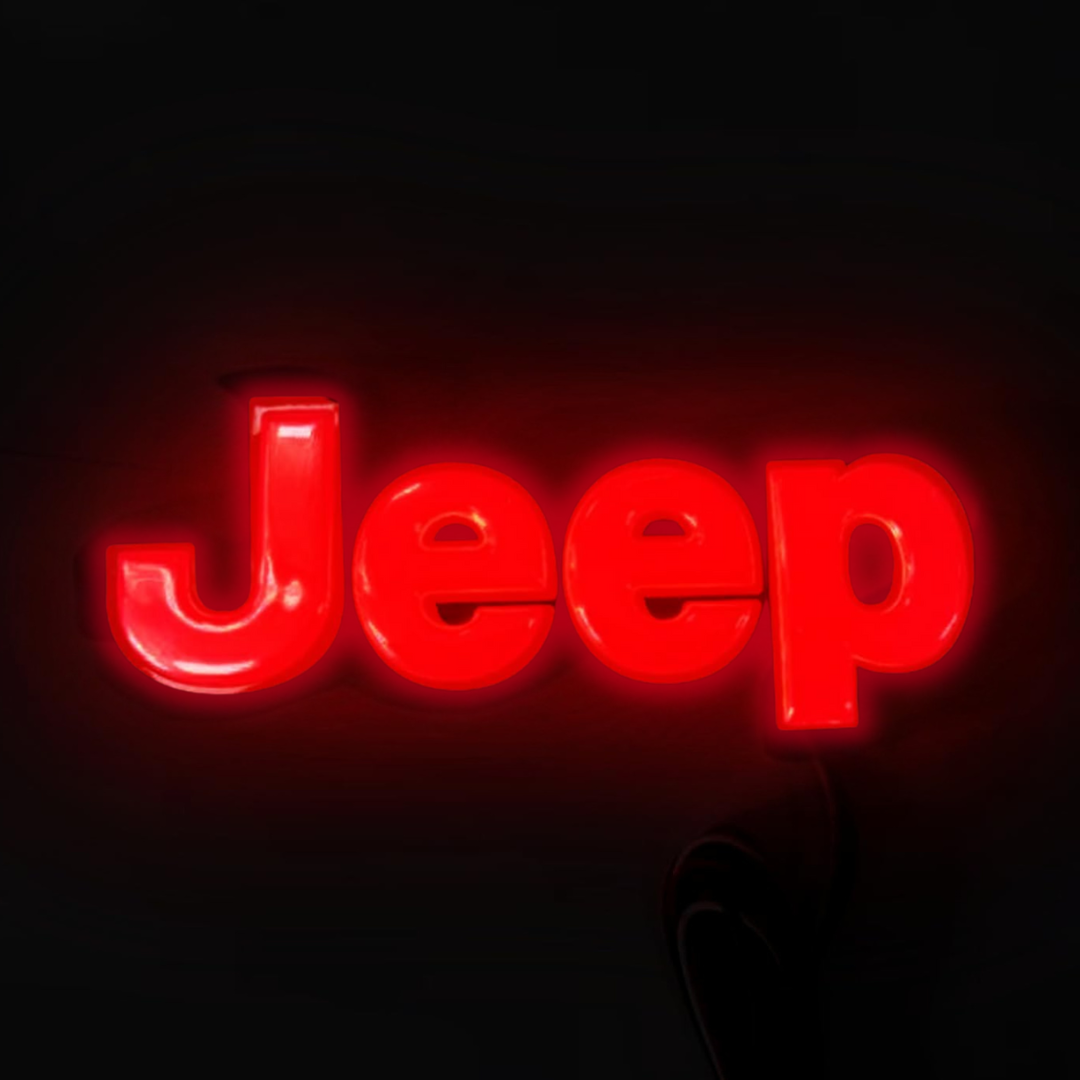 AutoJeweler Jeep LED Lighted Tailgate Emblem (2014–2018) – Available in Black or Chrome Finish