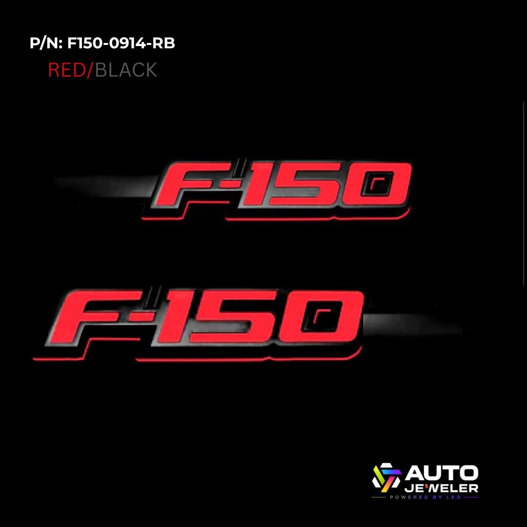 Red 'F-150' logo on a black background with Auto Jeveler branding.