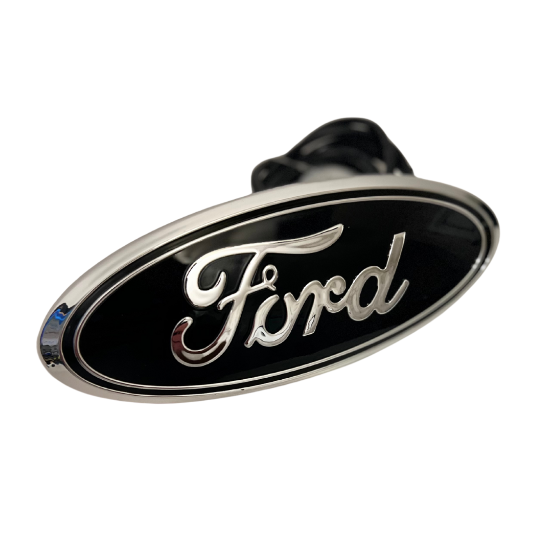 AutoJeweler Ford 7" LED Tailgate Emblem – Black/Chrome, Dual-Intensity Red