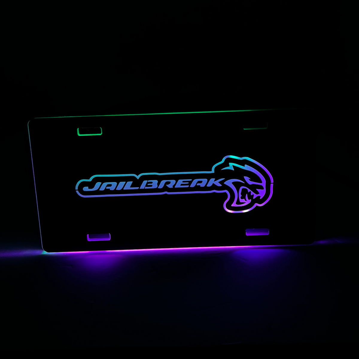 RGB Flow Series “Jailbreak” LED Illuminated License Plate – 6x12 Acrylic, Multi-Color, App Controlled
