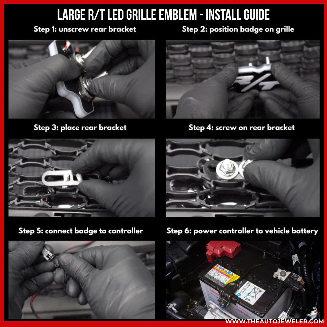 Dodge R/T LED Grille Emblem Badge (RGB Flow Series) - Bluetooth App Controlled