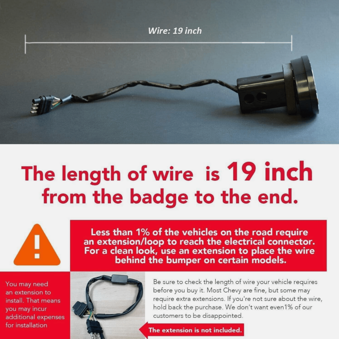 Officially Licensed Chevy LED Hitch Cover – Black | Red Lighted Receiver CoverLED Lighted Hitch Cover