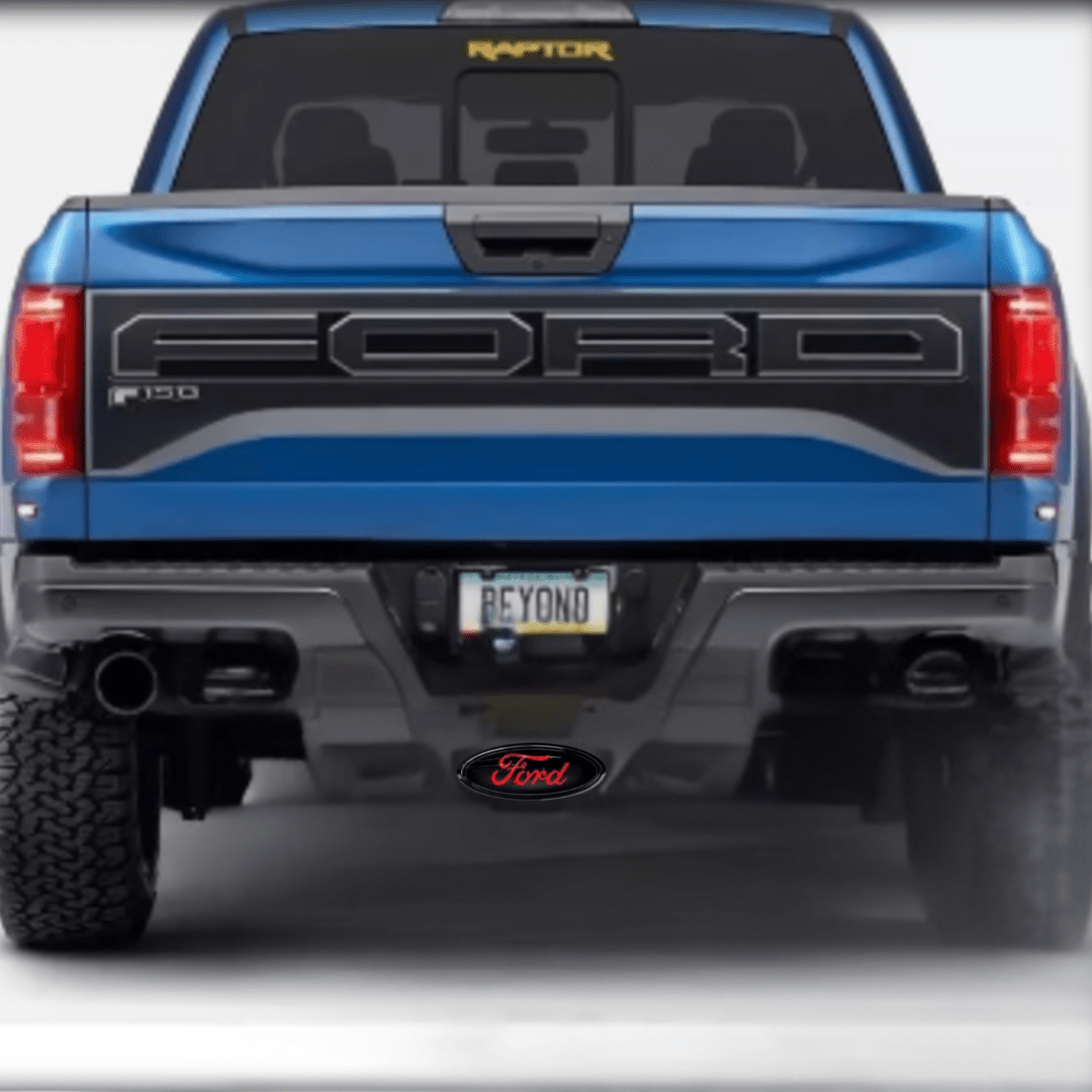Red LED Light - Up Ford Logo Hitch Cover for 1.25" & 2" Receiver – Black FinishLED Lighted Hitch Cover