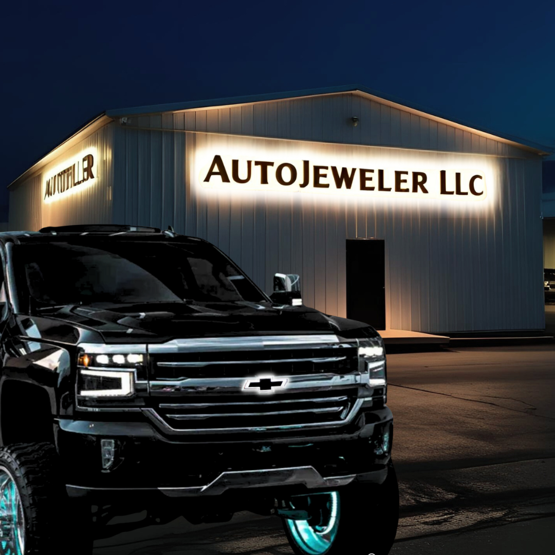 2014-2019 Chevy Silverado RGB LED illuminated Grille Emblem – Chrome/Black Bowtie