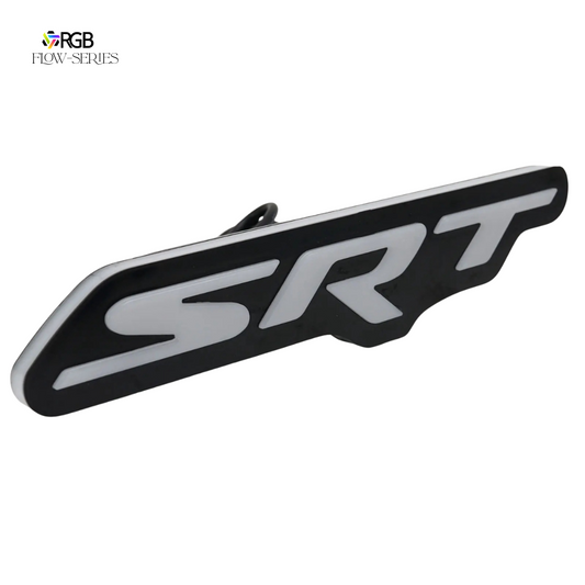 RT illuminated grille emblem Flow-Series LED product shot on white background.
