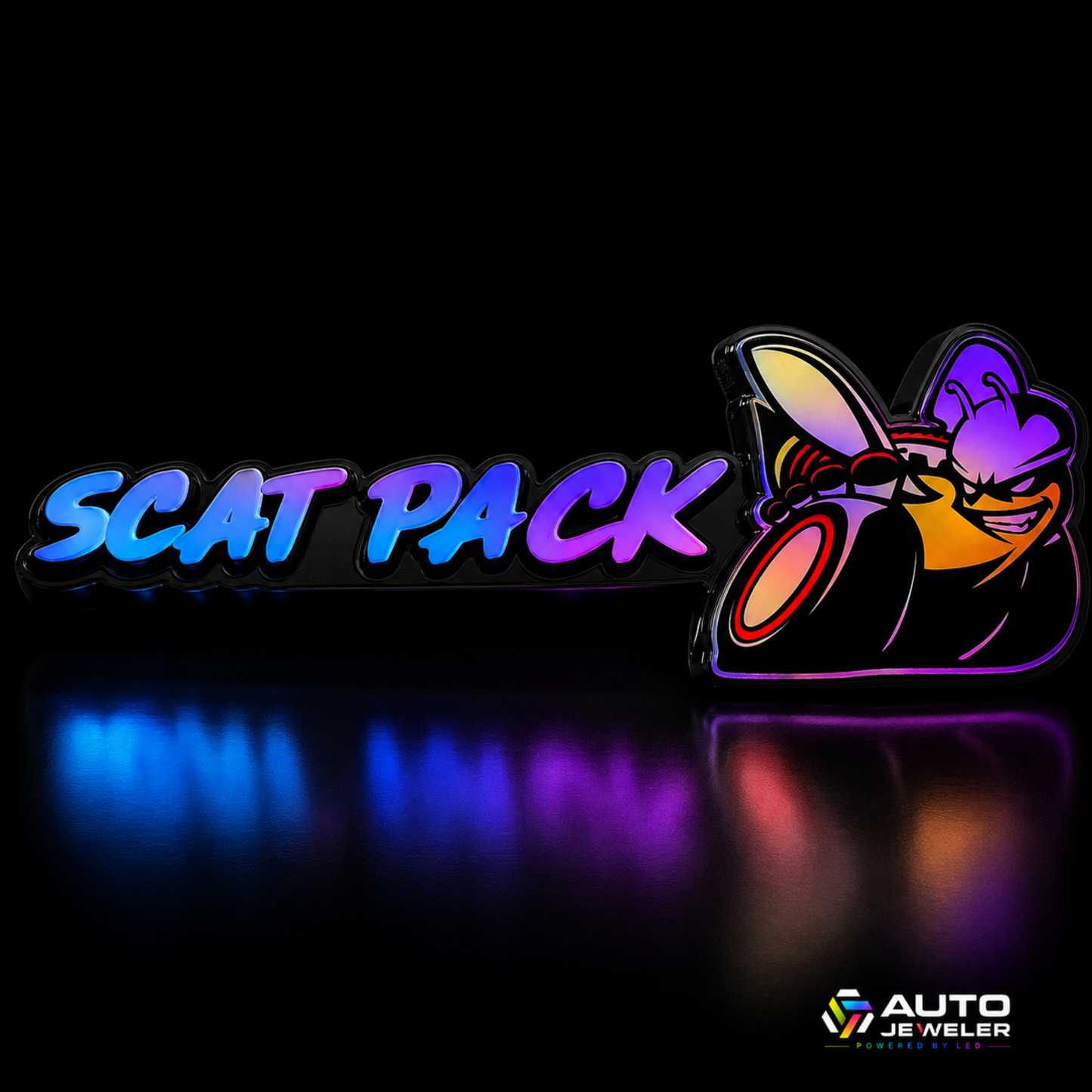 Scat Pack V2 Flow Series RGB LED Grille Emblem – 2-in-1 Hybrid Control