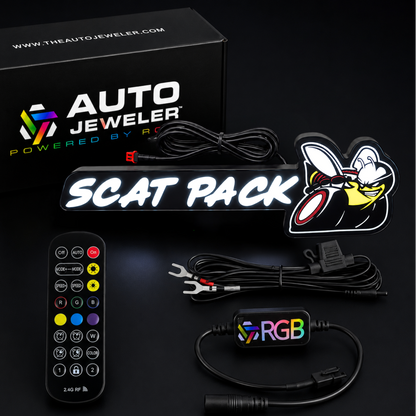 Scat Pack V2 Flow Series RGB LED Grille Emblem – 2-in-1 Hybrid Control
