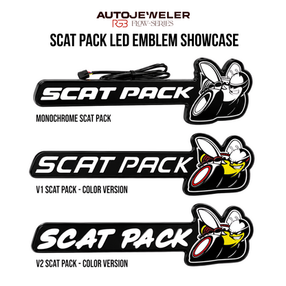 Scat Pack V2 Flow Series RGB LED Grille Emblem – 2-in-1 Hybrid Control