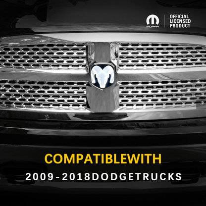 2009–2018 RAM 1500 Black Lighted Grille Emblem with RGB LED Color - Changing LightingLED Illuminated Emblems
