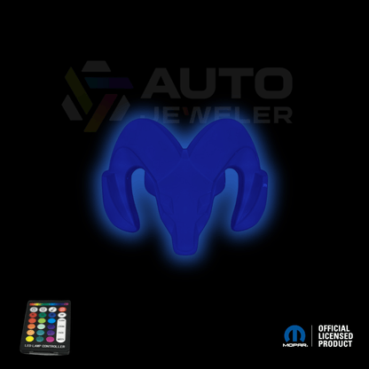 2009–2018 RAM 1500 Black Lighted Grille Emblem with RGB LED Color - Changing LightingLED Illuminated Emblems