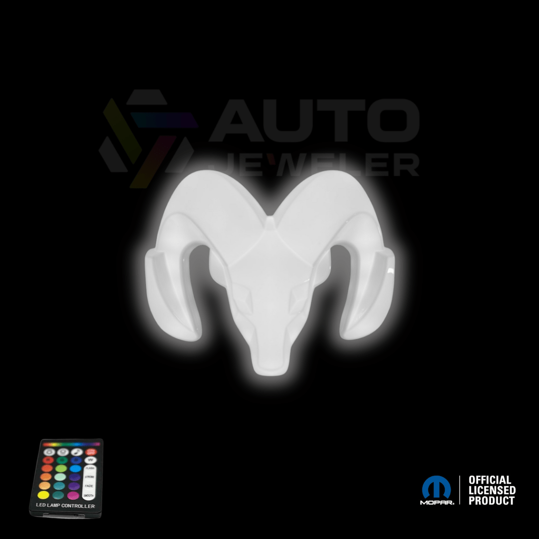 2009–2018 RAM 1500 Black Lighted Grille Emblem with RGB LED Color - Changing LightingLED Illuminated Emblems