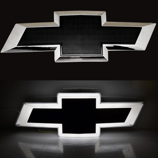 2014 - 2015 Chevy Silverado LED Grille Emblem – Chrome & Black | Illuminated Front BadgeLED Illuminated Emblems