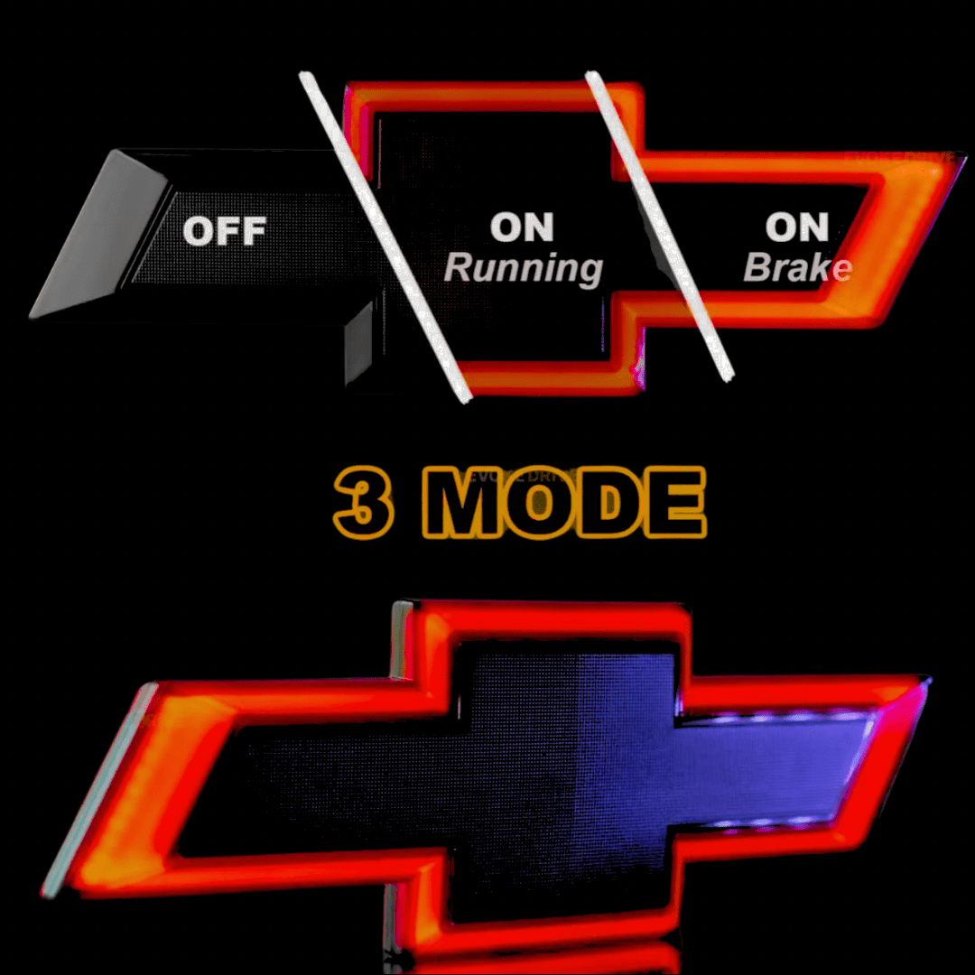 2014 - 2018 Chevrolet Silverado Red LED Illuminated Tailgate Bowtie Emblem, Black - GM Official LicensedLED Illuminated Emblems
