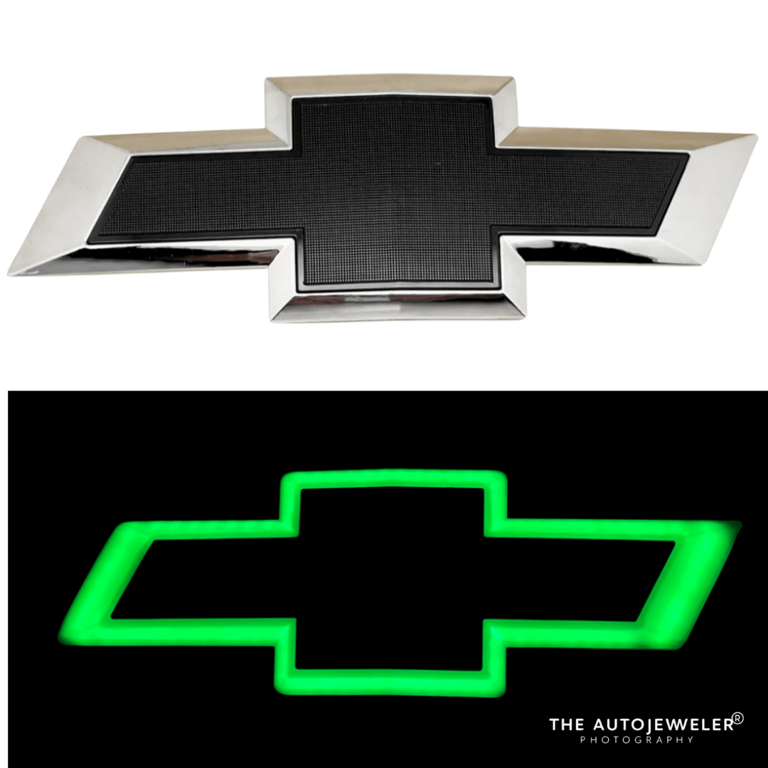 2014 - 2019 Chevy Silverado RGB LED illuminated Grille Emblem – Chrome/Black BowtieLED Illuminated Emblems