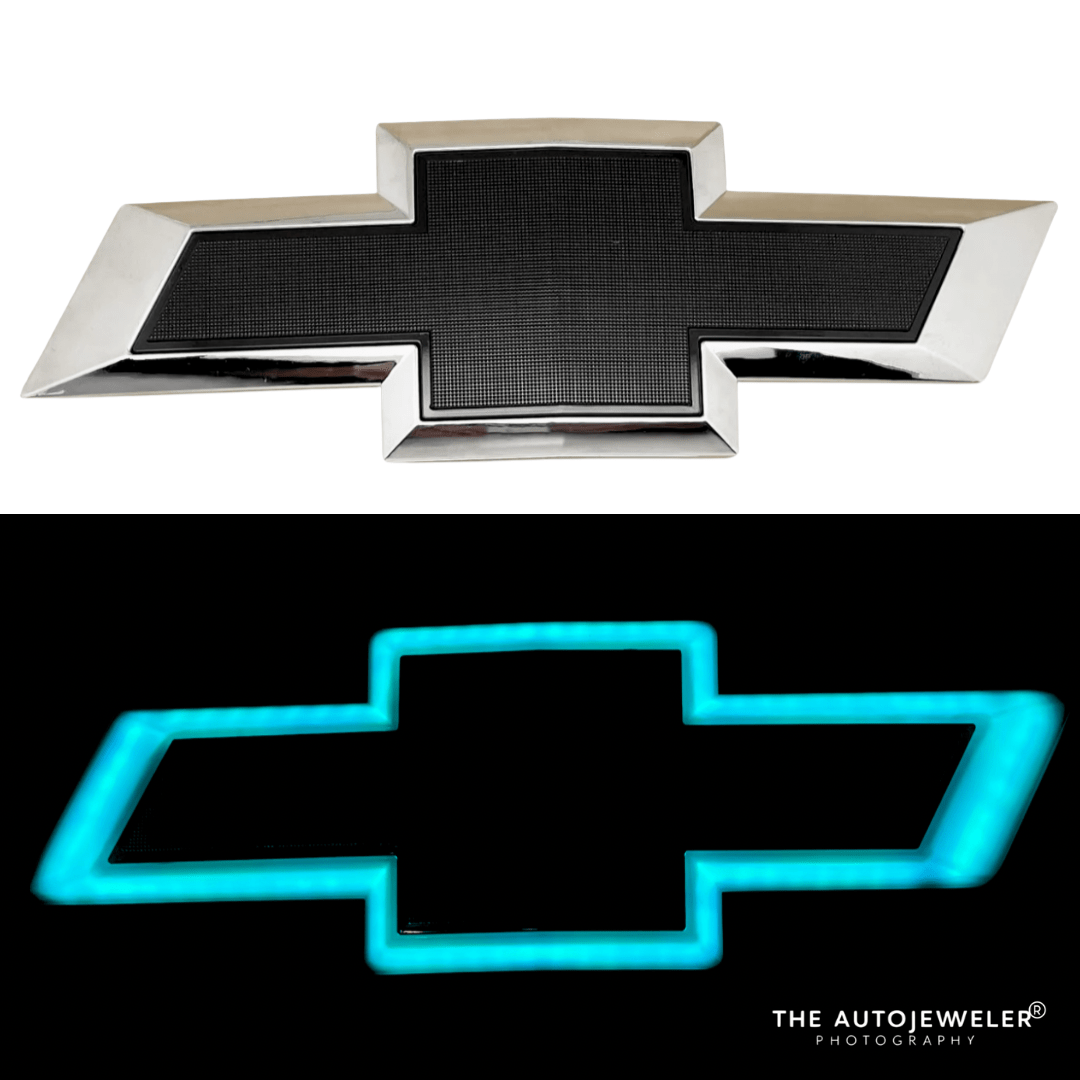 2014 - 2019 Chevy Silverado RGB LED illuminated Grille Emblem – Chrome/Black BowtieLED Illuminated Emblems