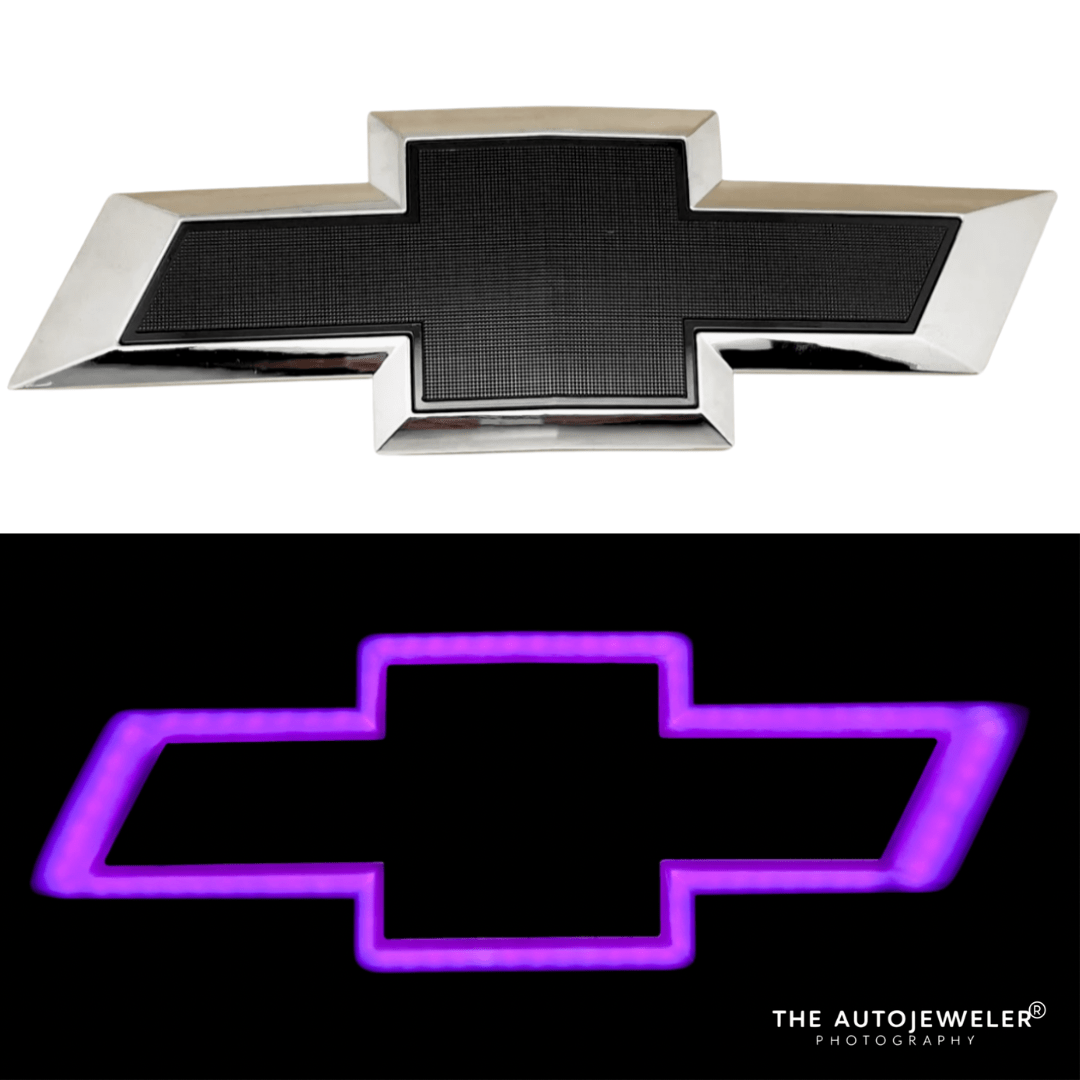 2014 - 2019 Chevy Silverado RGB LED illuminated Grille Emblem – Chrome/Black BowtieLED Illuminated Emblems