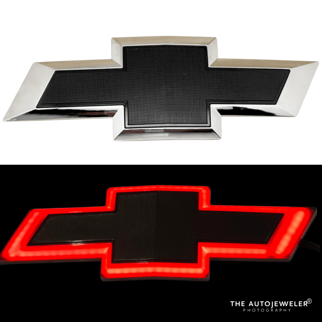 2014 - 2019 Chevy Silverado RGB LED illuminated Grille Emblem – Chrome/Black BowtieLED Illuminated Emblems