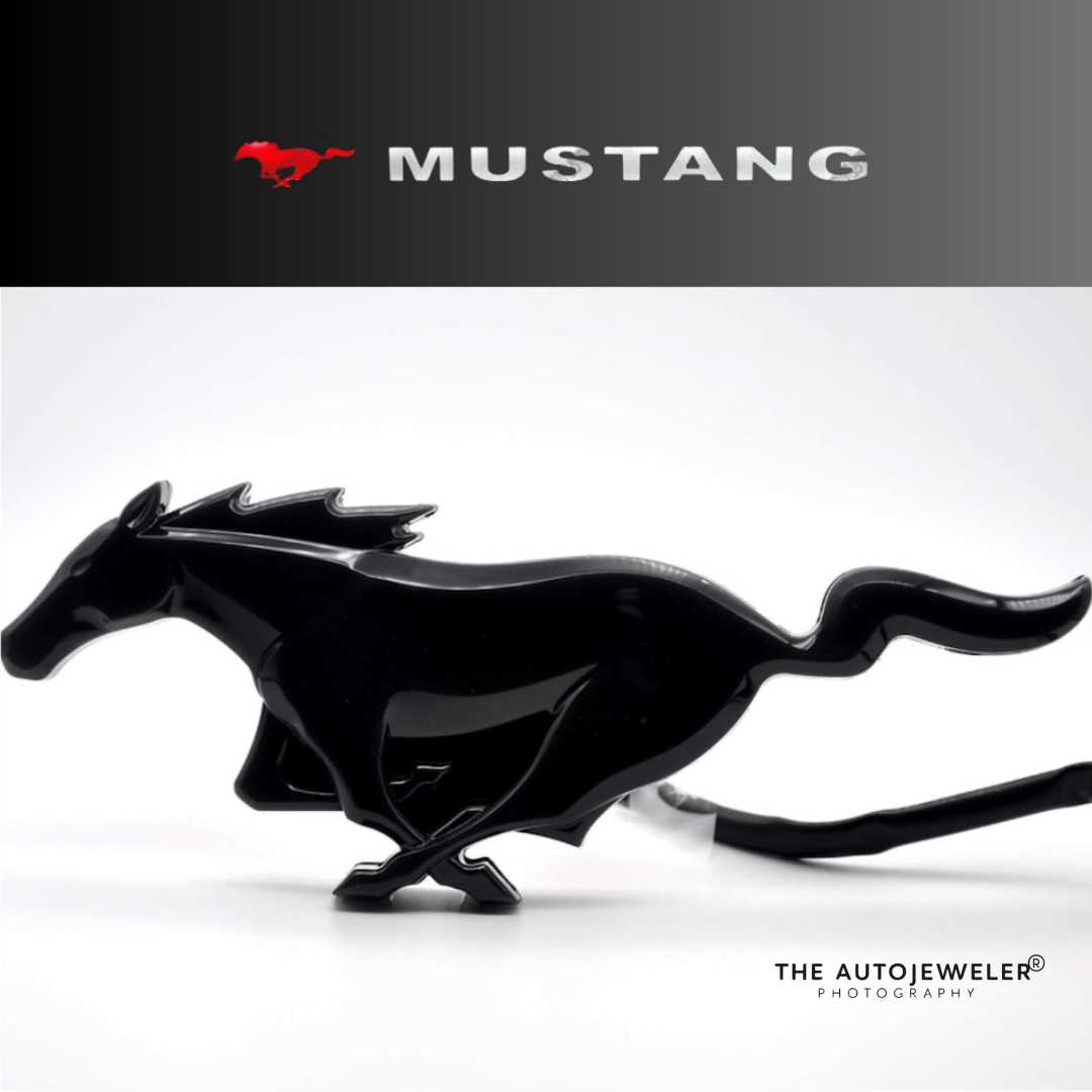 2015 - 2022 Ford Mustang Black LED Tailgate Emblem – Red LED Lighted Pony LogoLED Illuminated Emblems