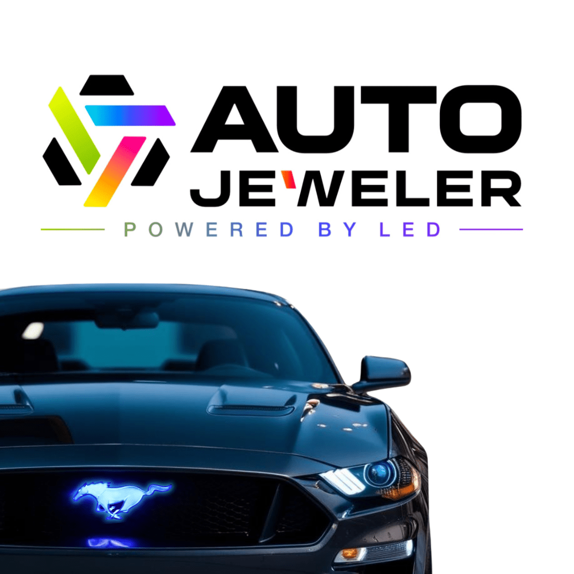 2015 - 2024 Ford Mustang Pony BLUE LED Lighted Grille Emblem – BlackLED Illuminated Emblems