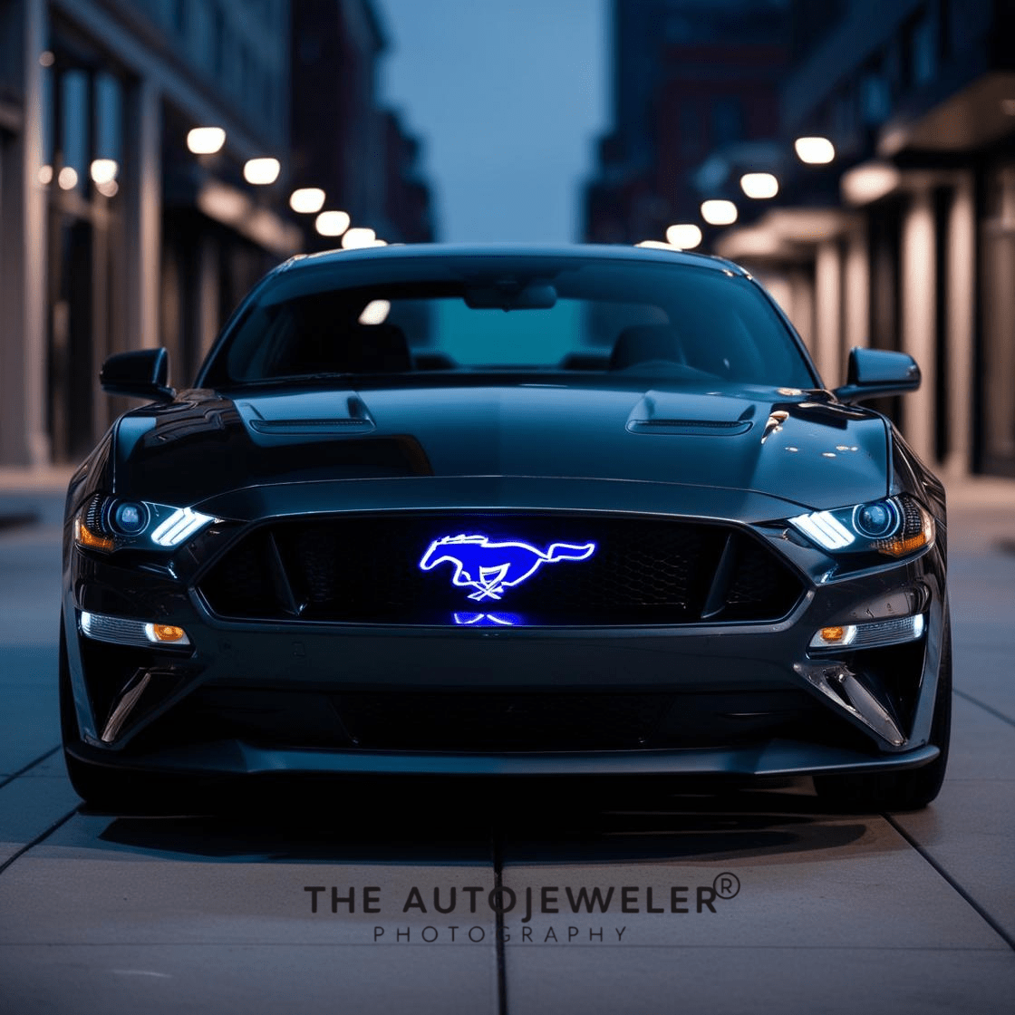 2015 - 2024 Ford Mustang Pony BLUE LED Lighted Grille Emblem – BlackLED Illuminated Emblems