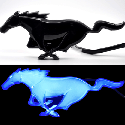 2015 - 2024 Ford Mustang Pony BLUE LED Lighted Grille Emblem – BlackLED Illuminated Emblems