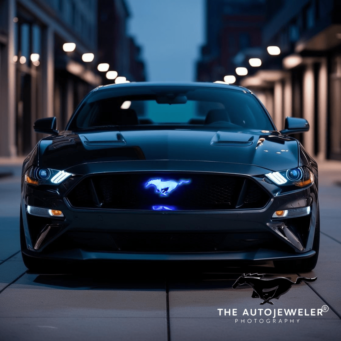 2015 - 2024 Ford Mustang Pony BLUE LED Lighted Grille Emblem – BlackLED Illuminated Emblems