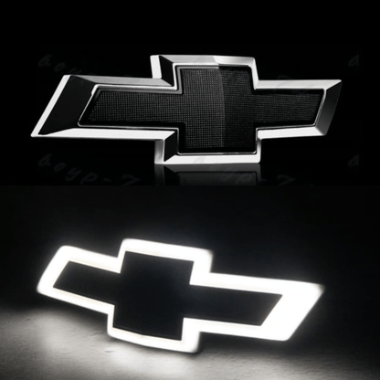 2016 - 2024 Chevrolet Camaro LED Illuminated Bowtie Grille Emblem – Chrome & Black, White LED, OEM - Style FitmentLED Illuminated Emblems