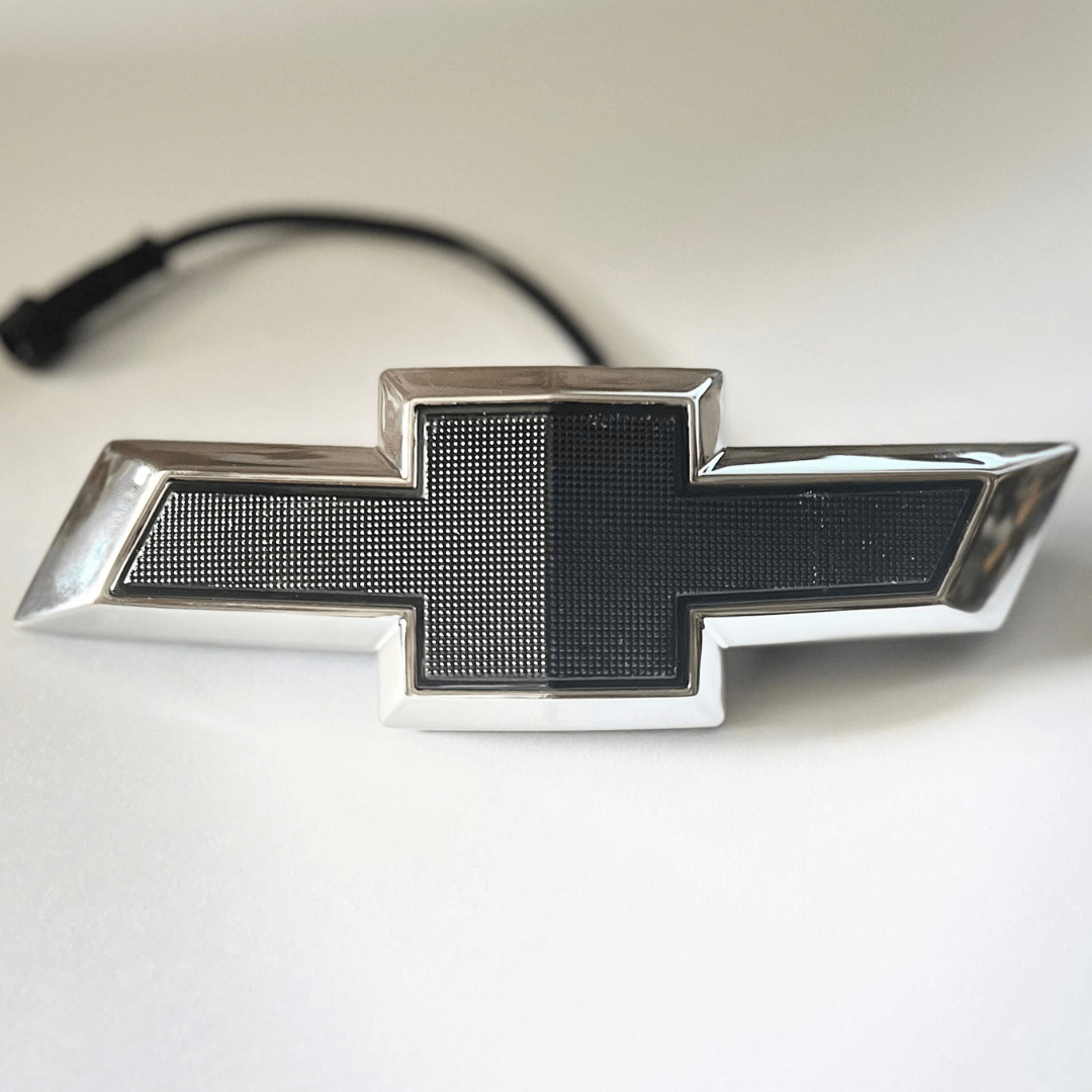 2016 - 2024 Chevrolet Camaro LED Illuminated Bowtie Grille Emblem – Chrome & Black, White LED, OEM - Style FitmentLED Illuminated Emblems