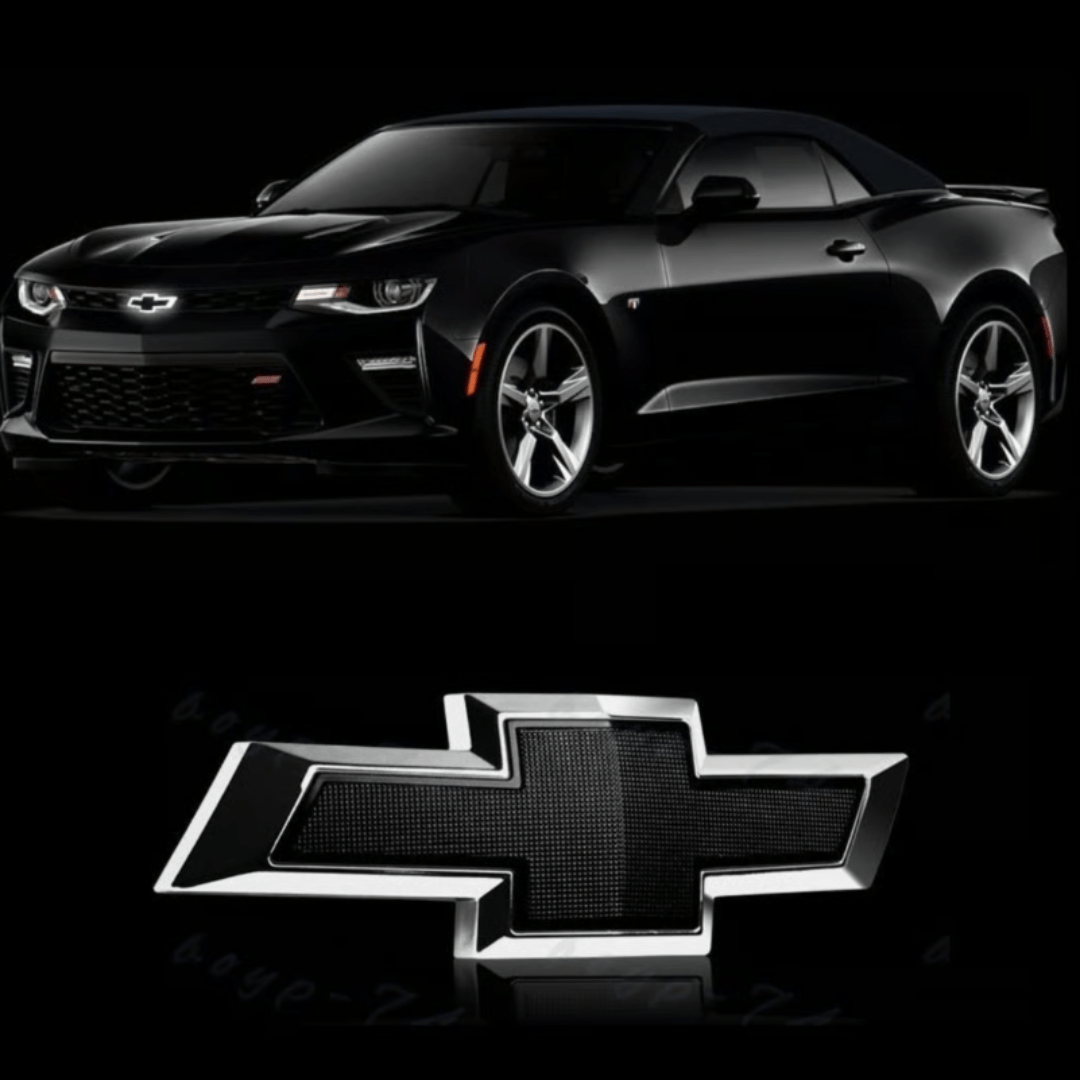 2016 - 2024 Chevrolet Camaro LED Illuminated Bowtie Grille Emblem – Chrome & Black, White LED, OEM - Style FitmentLED Illuminated Emblems