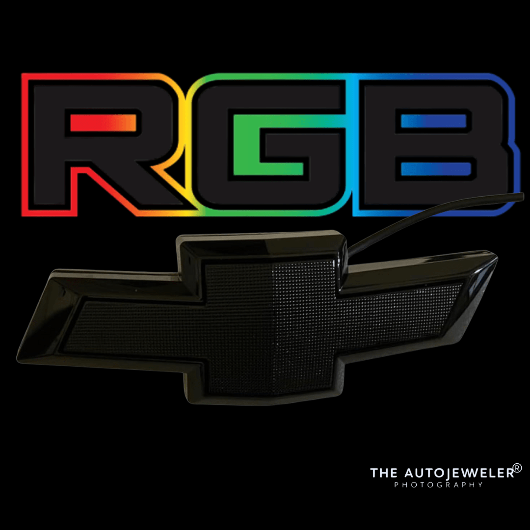 2016 - 2024 Chevrolet Camaro RGB LED Grille Emblem – Black | Bluetooth & Remote ControlledLED Illuminated Emblems
