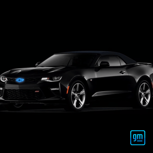 2016 - 2024 Chevrolet Camaro RGB LED Grille Emblem – Black | Bluetooth & Remote ControlledLED Illuminated Emblems