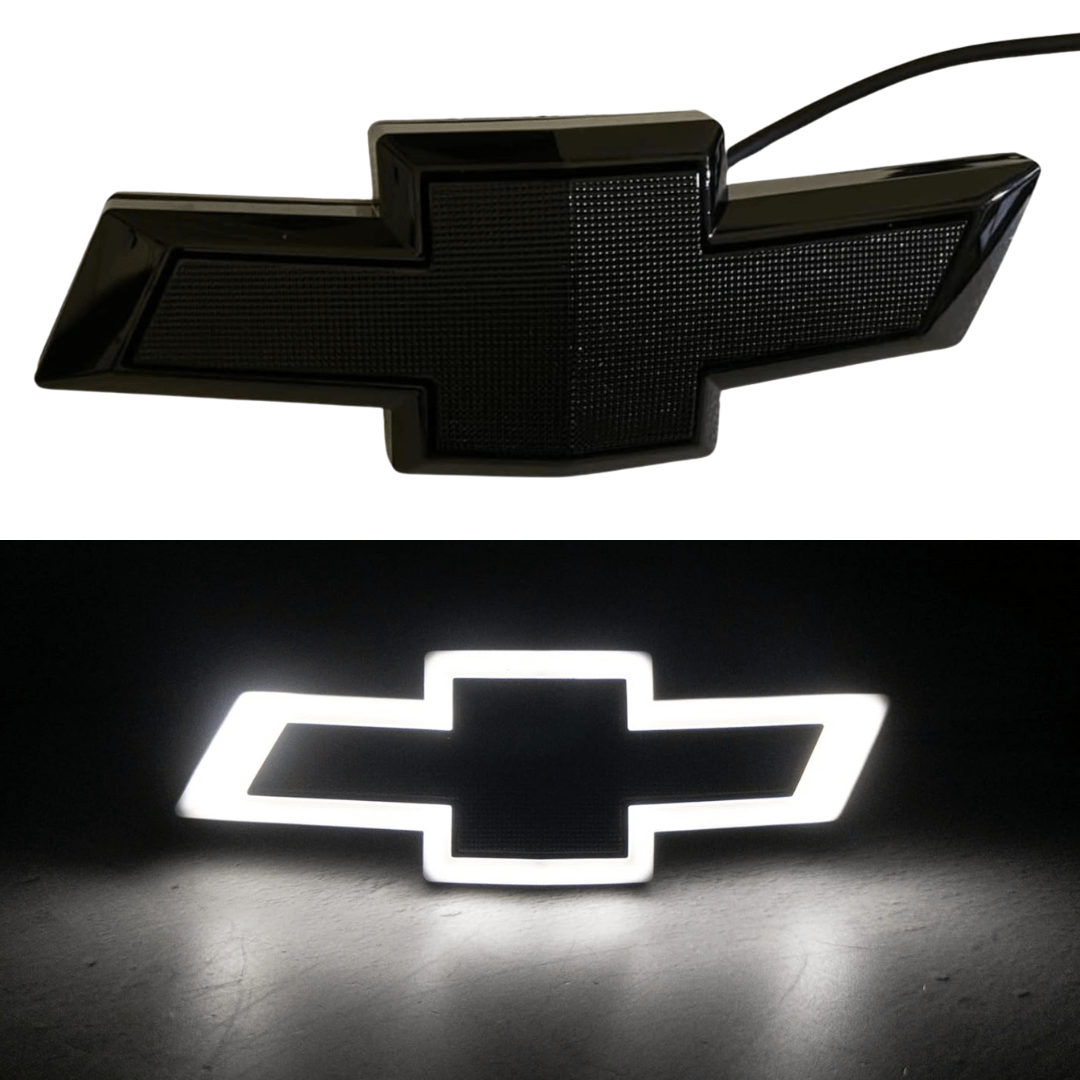 2016 - 2024 Chevy Camaro Grille Illuminated Bowtie Emblem | Black - White LEDs Front LogoLED Illuminated Emblems