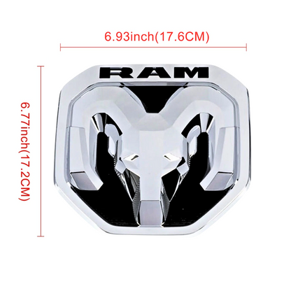 2019–2024 RAM Lighted Chrome/Black LED Tailgate Emblem — Officially Licensed by Mopar