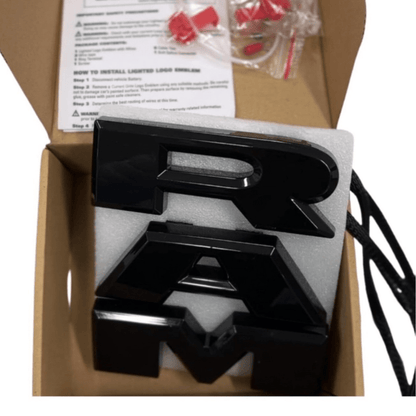 2019–2023 RAM 1500 Black Lighted Grille Emblem – White LED (Mopar Licensed)LED Illuminated Emblems