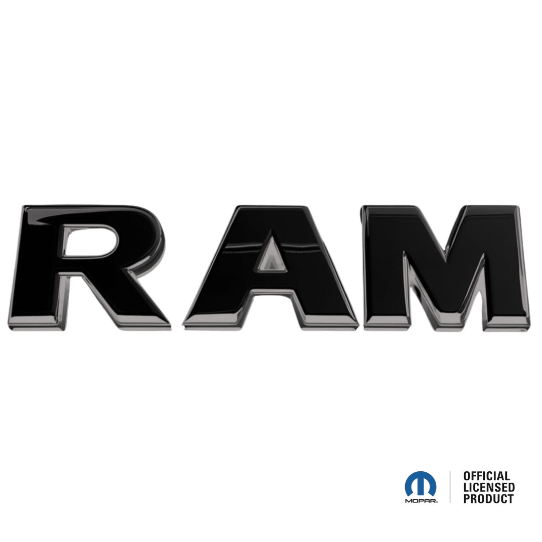 2019–2023 RAM 1500 Black Lighted Grille Emblem – White LED (Mopar Licensed)LED Illuminated Emblems
