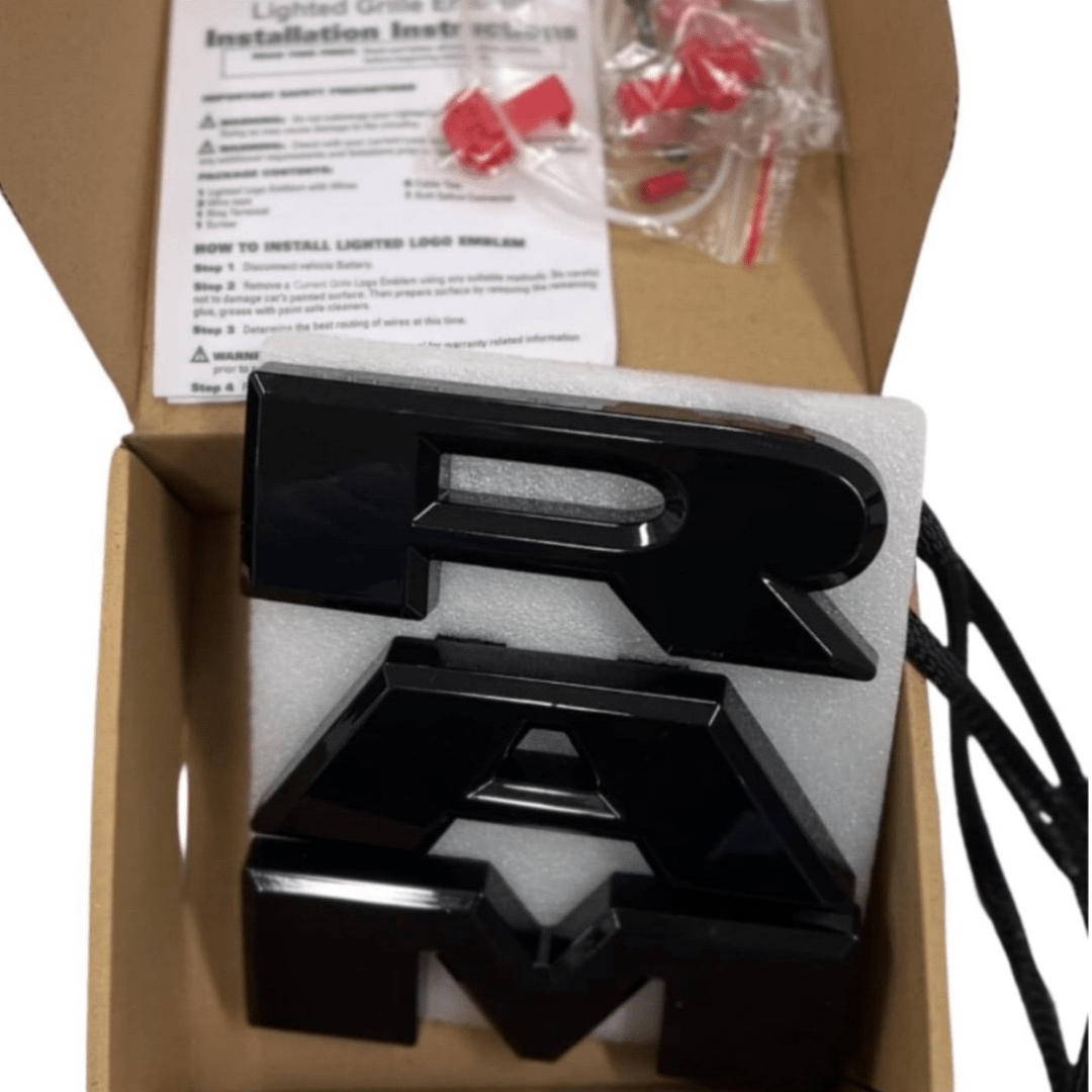2019–2023 RAM 1500 Black Lighted Grille Emblem with RGB LED LightingLED Illuminated Emblems