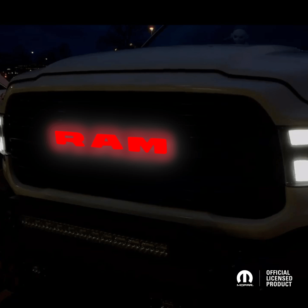 2019–2023 RAM 1500 Chrome Lighted Grille Emblem with RGB LED LightingLED Illuminated Emblems