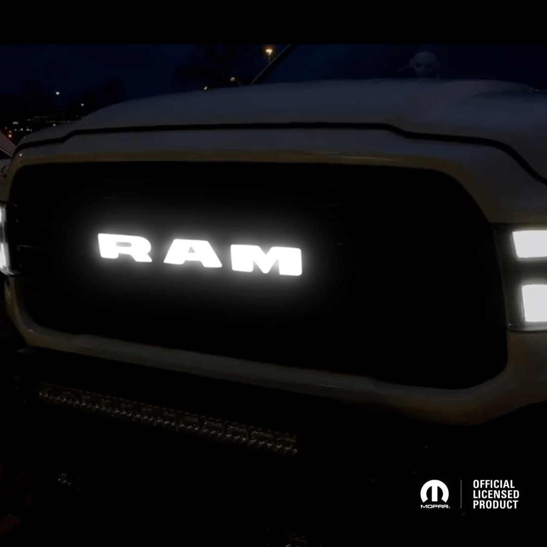 2019–2023 RAM 1500 Chrome Lighted Grille Emblem with RGB LED LightingLED Illuminated Emblems
